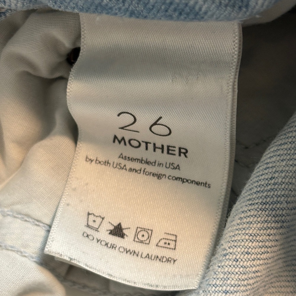 MOTHER The Huffy Flood Chew Wash Really Hella Hot Jeans Women's 26 Distressed - Picture 9 of 14